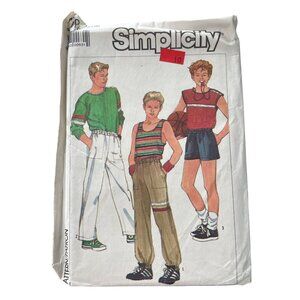 Simplicity 6927 Sewing Pattern Sizes 14-18 Teen Boys Tops Pants Shorts UNCUT